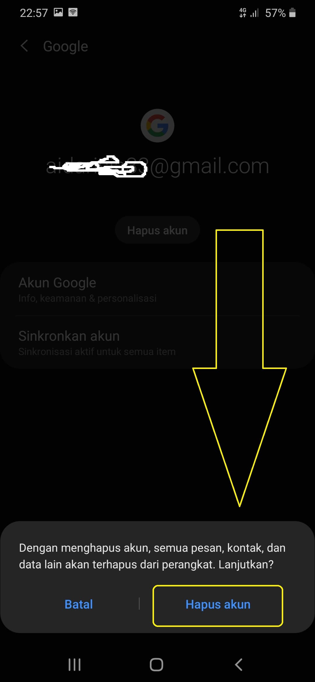 cara Log out akun Google di android